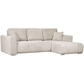 OTTO home Ecksofa OTTO HOME "BEATRICE optionale Schlafsofa mit Bettkasten, B/T/H: 265/170/86 cm", beige (creme), B:265cm H:86cm T:170cm, 100% Polyester, Sofas, Ecksofa, L-Form, wahlweise auch mit Bettfunktion und Bettkasten