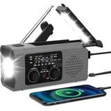 Notradio, Stereo-kurbelradio Mit Akku, Tragbares Solarbetriebenes Outdoor-radio Für Erwachsene