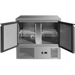 Gekühlter Edelstahltisch 2 Türen 176L Tiefe 700mm. Kühltisch für Bar, Restaurant & Gastronomie.