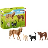 SCHLEICH Farm World Starterspielset, Bauernhof-Spielset, Geschenke für Kleinkinder und Kinder mit Katze, Pferd, Welpe und Kuh, 4-teiliges Set, ab 3 Jahren