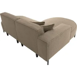 WFL GROUP Ecksofa Hana Loft 3-Sitzer Ecke Links Boucle Dunkelbeige 241/80/168 cm