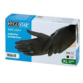 Hygostar unisex Einmalhandschuhe SAFE LIGHT schwarz Größe XL 100 St.