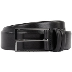 BOSS Herren Gürtel - Carmello, Echtleder, Dornschließe, Logo Schwarz 95 cm