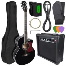 v-tone EAG SET BK elektrische Akustikgitarre + Verstärker