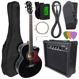 v-tone EAG SET BK elektrische Akustikgitarre + Verstärker