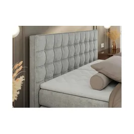 MKS Meble Boxspringbett 200 x 200 cm H3 Hellgrau