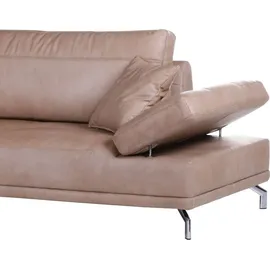 GUTMANN FACTORY Eckcouch Leder 2-Sitzer Braun