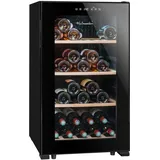 La Sommeliere - Weinkühlschrank LS52BLACK, 52 Flaschen, Temperier-Servier-Weinschrank, Glastür aus UV-undurchlässigem Glas, Temperaturbereich von 5°C bis 20°C, freistehend