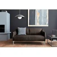 W.SCHILLIG 2,5-Sitzer sally Designsofa mit schmalen Armlehnen, bequem und elegant, mit Metall-Winkelfüßen in Chrom glänzend, Breite 174 cm braun