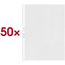 VON Prospekthüllen A4 transparent Polypropylen 50 Stück transparent, 23x30.2 cm