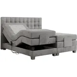 MKS Meble Motor Boxspringbett mit Bettkasten ¦ grau ¦ Maße (cm): B: 148 H: 118