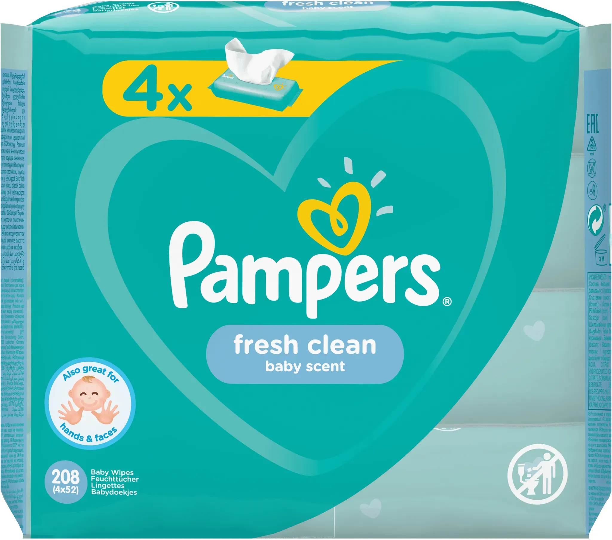 Procter & Gamble Pampers 81688043, Baby-Feuchttuch, Dermatologisch getestet, Hyp