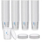 Benbow Profi-Messbecher 100x 680ml mit Deckel mit vielfältiger Skalierung - Becher mit Skala Lackmischbecher Meßbecher Lackbecher