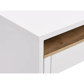 vente-unique Konsolenschreibtisch ausziehbar mit 2 Schubladen - Weiß - Holzfarben - LOAVIA