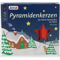 EWA Kerzen Pyramidenkerzen 1,4 x 7,4 cm 24 St. rot