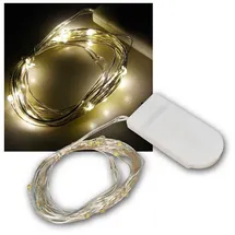McShine LED Draht-Lichterkette McShine "Micro", 20 LEDs, warmweiß, Batteriebetrieb