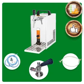 ich-zapfe Komplett Set - Bierzapfanlage, PYGMY 20/K mit Membranpumpe, 1-leitig Trockenkühlgerät aus Edelstahl, 25 Liter/h, Green Line,