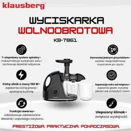 Klausberg KB-7861 Slow Juicer schwarz