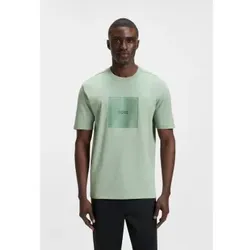 BOSS für Herren. 50538096 T-Shirt mit Logo-Design in dünnen grünen Linien (3XL), Lässig, Baumwolle, Kurzarm