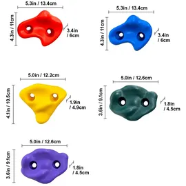 Vevor Ninja-baumkletterset, 20 Baumklettergriffe und 6 Ratschengurte, große Kletterfelsen für Kinder und Erwachsene, verschiedene Farben und Form...