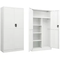 VidaXL Schließfachschrank Weiß 90x40x180 cm Stahl
