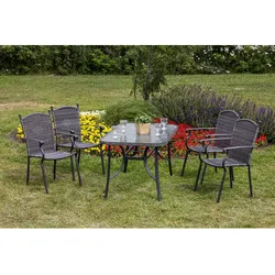 MERXX Gartenmöbelset »Roma«, 4 Sitzplätze, Aluminium/Kunststoff - grau