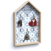 DanDiBo Schlüsselkasten Schlüsselkasten Weiß Holz Keys 32594 Schlüsselbox Schlüsselschrank Landhaus Vintage Shabby Chic, für bis zu 6 Schlüssel & Co.