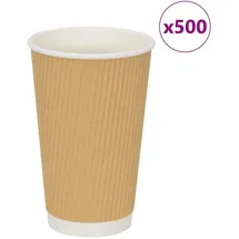 vidaXL Pappbecher 0,4 l Braun 500 St.