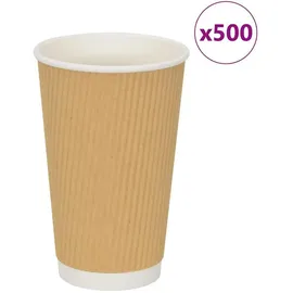 vidaXL Pappbecher 0,4 l Braun 500 St.