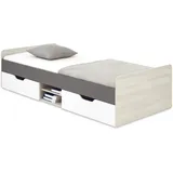 Deine Möbel 24 Jugendbett REMI 90 x 200 cm Eiche matt weiß-beige