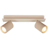 B.K.Licht Briloner Deckenlampe 2-flammig schwenkbar 32x7x9 cm Beige