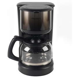 PROGRESS EK4068PBLK-VDE Ombre Kaffeemaschine - mit Glaskanne und herausnehmbarem Filtereinsatz, für bis zu 10 Tassen, 1,25 l, Tropfschutz- und Warmhaltefunktion, 870 W, schwarz