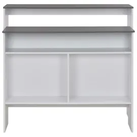vidaXL Bartisch mit 2 Tischplatten Weiß und Grau 130 x 40 x 120 cm