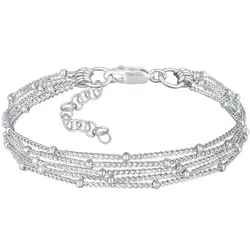 Elli Basic Kugelkette Layer Look Trend 925er Silber Armbänder & Armreife   Damen