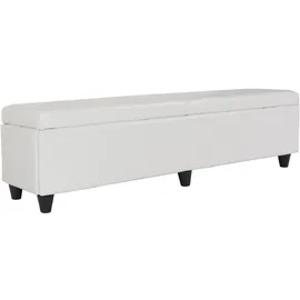Mendler Aufbewahrungs-Truhe Kriens XXL, Leder + Kunstleder, 180x45x45cm ~ weiß