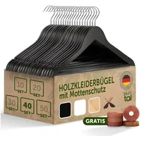 Blumtal Kleiderbügel Holz 40er Set - Holzbügel mit 360°