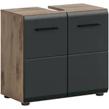 xonox.home Waschbeckenunterschrank 60 x 54 cm Schwarz Matt