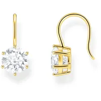 Thomas Sabo Ohrhänger mit großem weißem Zirkonia vergoldetes Silber