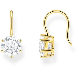 Thomas Sabo Ohrhänger mit großem weißem Zirkonia vergoldetes Silber