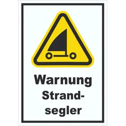 Schild Warnung Strandsegler A3 (297x420mm)