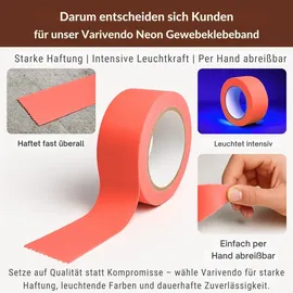 varivendo Gewebeband NEON ORANGE 25 m x 50 mm
