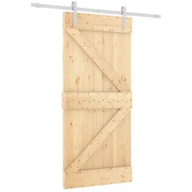 vidaXL Schiebetür rechts 90 x 210 cm Braun/Weiß