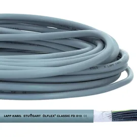 Lapp 10 Meter 0026149 ÖLFLEX CLASSIC FD 810 Steuerleitung 2x1,5 mm2 grau ohne Schutzleiter I hochflexible Schleppkettenleitung Pvc-kabel für Schleppkette I Steuerkabel 2 adrig