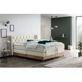 Belanoti EON Boxspringbett 180x200 elektrisch verstellbar 7-Zonen Taschenfederkern Matratze inkl Visco Topper Bett 180x200 mit Motor in der Farbe B... - Beige