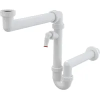 Alcaplast Alcadrain Raumsparsiphon für Spülbecken mit einem Geräteanschluss und einer Überwurfmutter 6/4" - Weiß