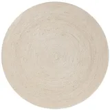 benuta pure Juteteppich, Jutta Ivory ø 80 cm - Moderner Kurzflor-Teppich für Fußbodenheizung geeignet, Teppiche Böden, Teppiche
