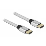 DeLock Ultra High Speed HDMI-Kabel 48 Gbps 8K 60 Hz Silber 2 m - Dreifachisolierung - - hauchvergo
