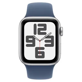 Apple Watch SE 2024 GPS 40 mm Aluminiumgehäuse Silber, Sportarmband Denim M/L