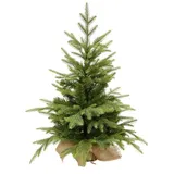 Virpol Mini-Weihnachtsbaum im Blumentopf mit einem Jutesack Künstlicher Weihnachtsbaum PE+PCV Christbaum 90cm