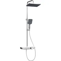 EMKE Duschsystem, mit Thermostat, Handbrause + Regendusche(3 Strahlstärken) +